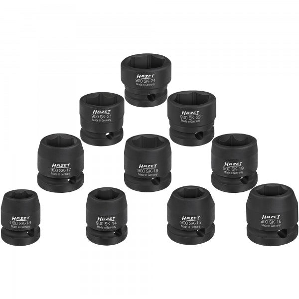 Hazet 10 Pce 1/2in Metric Impact Socket Set 900SK/10