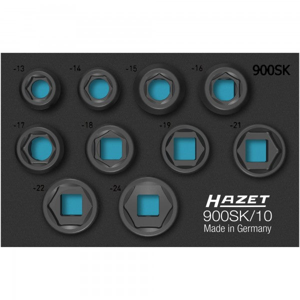 Hazet 10 Pce 1/2in Metric Impact Socket Set 900SK/10