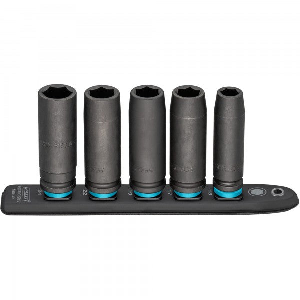 Hazet 5 Pce 1/2in Smartrail Metric Deep Impact Hexagon Socket Set 900SLG-SR/5