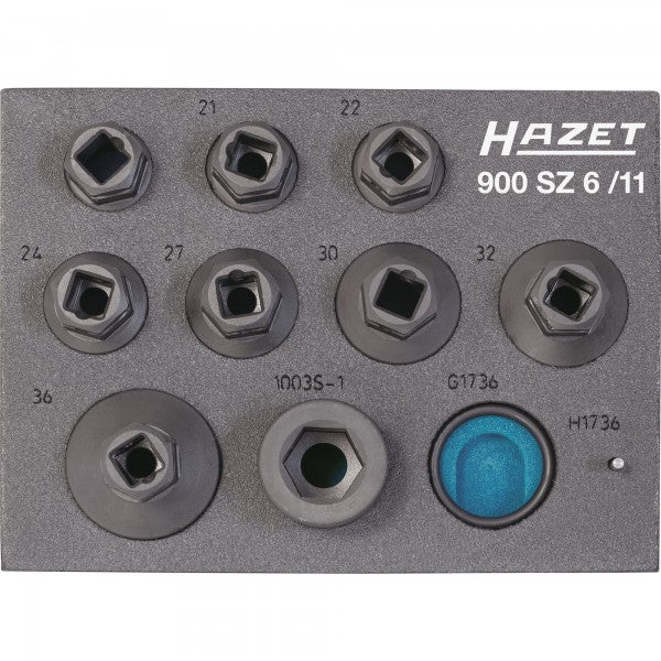 Hazet 11 Pce Metric Impact Socket 12-Point Set 900SZ6/11