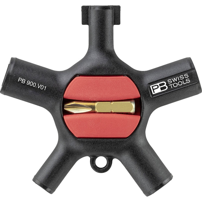 PB Swiss Universal Cabinet Key With Bit Holder & 2 C6 Precision Bits