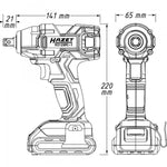 Hazet 4 Pce 1/2in Cordless Impact Wrench Set 18V 9212SPC-1/4 260Nm