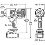 Hazet 3 Pce 3/4in Cordless Impact Wrench 9213-1000/3 1400Nm