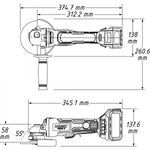 Hazet 3 Pce Cordless Right-Angle Grinder Set 3 Pieces 9233-7