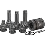 Hazet 11 Pce 3/4in & 1/2in XZN Impact Screwdriver Socket Set 990S/11 Outside Hexagon 24mm