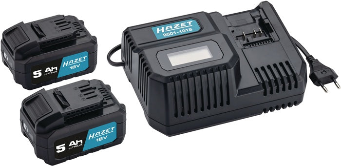 Hazet Battery Starter Set (including 2 x 18V + Quick Charger) 3 Piece 9500-05/3