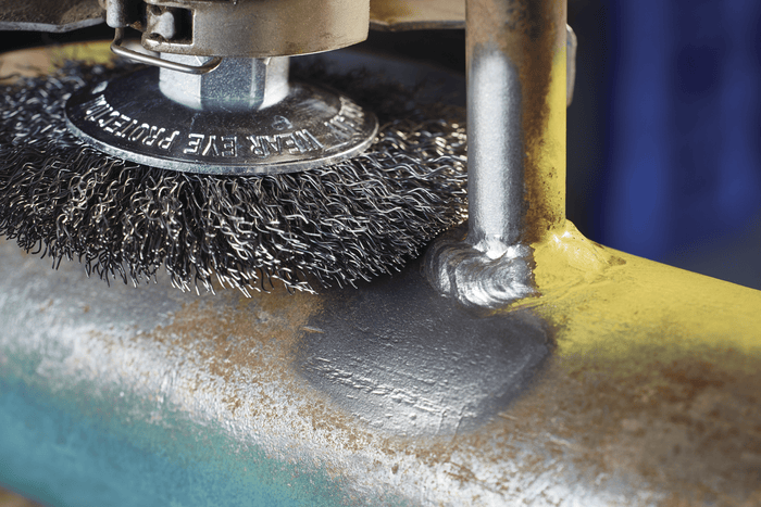Lessmann Knot Conical Brush Dia 100 x 12mm 18 Z Steel Wire STH Straight 0.5mm Thread M14