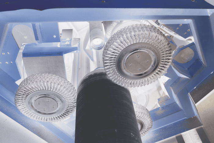 Lessmann Knot Wheel Brush Dia 115 x 14mm 20 Z Steel Wire STH Straight 0.5mm Bore 22.2mm