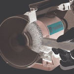 Lessmann Bench Grinder Wire Wheel Brush Dia 200mm Tube 50mm Steel Wire 0.20mm Reducing Ring with Adapter Set