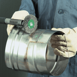 Lessmann Wheel Brush 6mm Shank Plastic Bonded Dia 76 x 8mm Tube 10mm Steel Wire STA Crimped 0.3mm