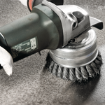 Lessmann Knot Cup Brush without Bridle dia 150mm 36 Z Steel Wire STH Straight 0.50mm Thread M14