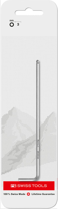 PB Swiss 212.L3 Key L-Wrench 3mm Long with Ball Point in Skin Pack