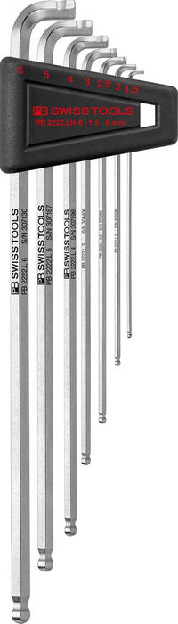 PB Swiss 90°–100° L-wrench with Ball End in Holder 7 Piece (1.5-6mm)