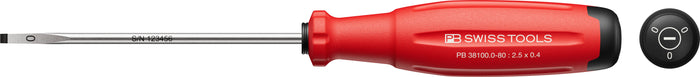 PB Swiss 38100 SwissGrip Evo Slotted Screwdriver 0.4 x 2.5 x 80mm in Skin Pack