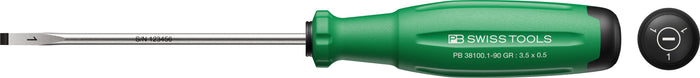 PB Swiss RainBow SwissGrip Evo Slotted Screwdriver 0.5 x 3.5 x 90mm Green