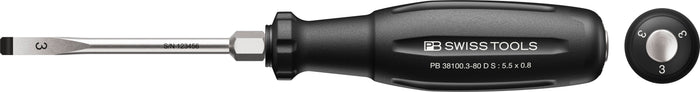 PB Swiss 38100 SwissGrip Evo Slotted Screwdriver Hex Wrench Section/Go Through Blade 0.8 x 5.5 x 80mm