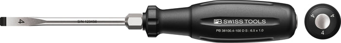 PB Swiss 38100 SwissGrip Evo Slotted Screwdriver Hex Wrench Section/Go Through Blade 1.0 x 6.5 x 100mm