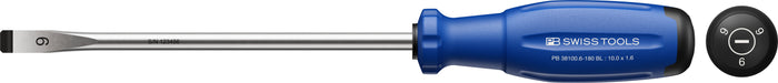 PB Swiss RainBow SwissGrip Evo Slotted Screwdriver 1.6 x 10 x 180mm Blue