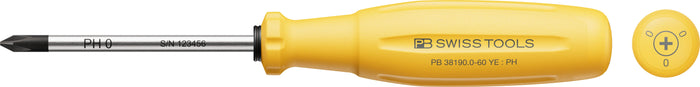 PB Swiss 38190 RainBow SwissGrip Evo Phillips Screwdriver PH0 x 60mm Yellow
