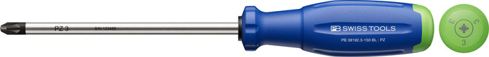 PB Swiss RainBow SwissGrip Evo Pozidriv Screwdriver PZ3 x 150mm Blue