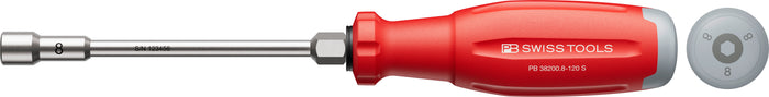 PB Swiss SwissGrip Evo Socket Screwdriver for Hex Screws with Hex Wrench Section 8mm x 120mm
