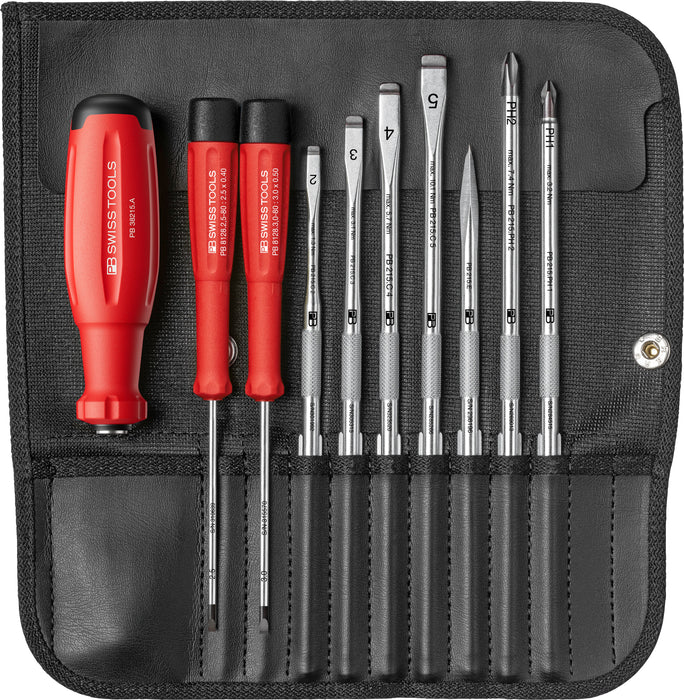 PB Swiss SwissGrip Evo SL & PH Interchangeable Blade Set in Roll-Up Case 9 Piece in Box