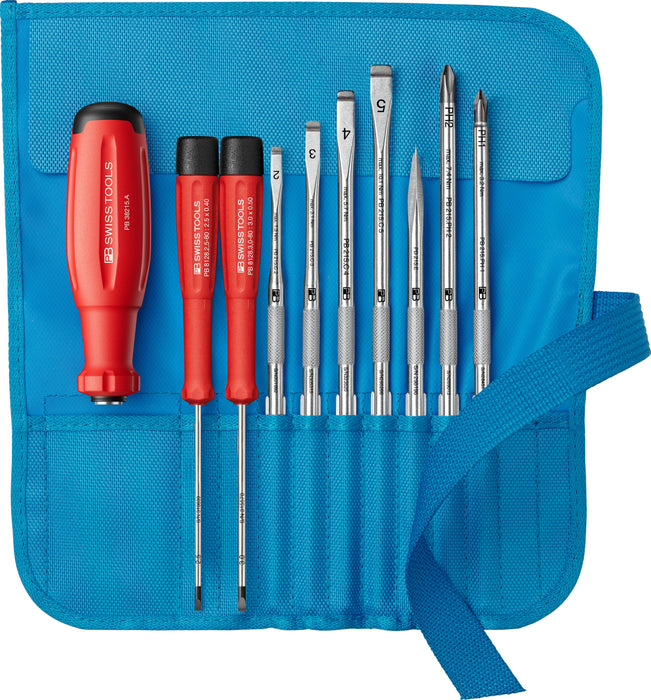 PB Swiss SwissGrip Evo SL & PH Interchangeable Blade Set in Roll-Up Case 9 Piece