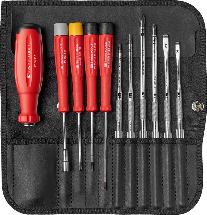 PB Swiss SwissGrip Evo PH TX & Hex Interchangeable Blade Set in Roll-Up Case 10 Piece