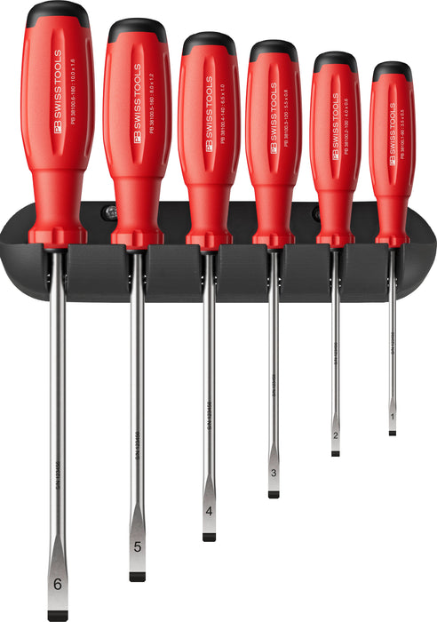 PB Swiss SwissGrip Evo Slotted Screwdriver Set with Wall Bracket in Box