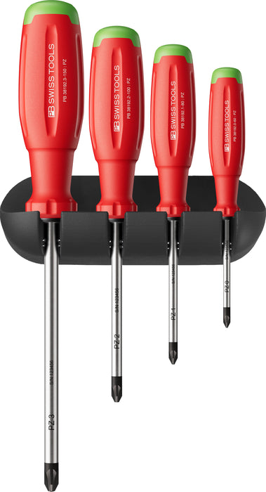 PB Swiss SwissGrip Evo Pozidrive Screwdriver Set with Wall Bracket