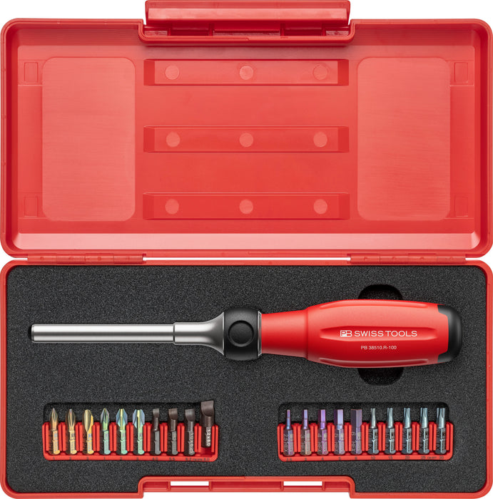 PB Swiss Twister - SwissGrip Evo Handle with Ratchet and 100mm Bit Holder Set in Box