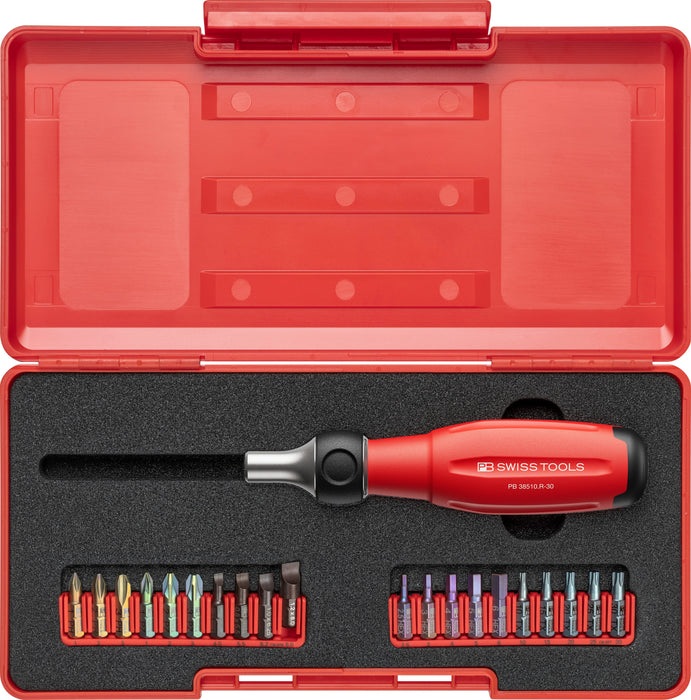 PB Swiss Twister - SwissGrip Evo Handle with Ratchet and 30mm Bit Holder Set in Toolbox
