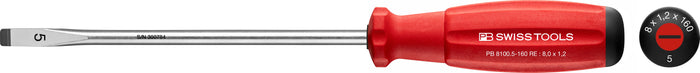 PB Swiss 8100 RB SwissGrip Slotted Screwdriver 1.2 x 8 x 160mm