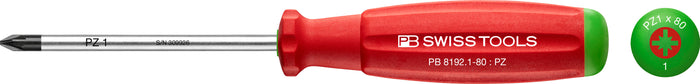 PB Swiss 8192 SwissGrip Pozidriv Screwdriver PZ1 x 80mm