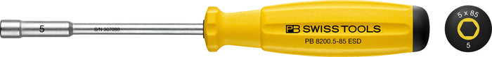 PB Swiss 8200 ESD SwissGrip Hex Socket Screwdriver 5 x 85mm