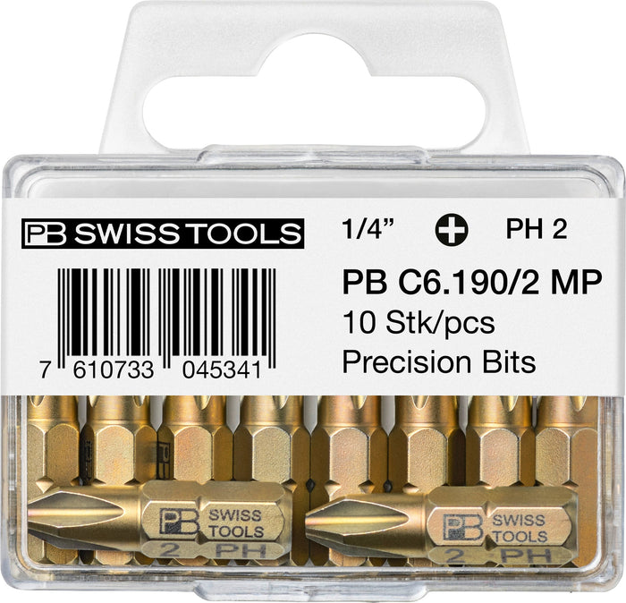 PB Swiss C6 190 MP Phillips PH2 PrecisionBits 10 Pack