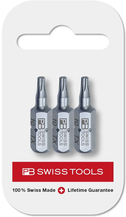 PB Swiss PrecisionBit Shape C 6.3 Torx TX10 3 Piece in Skin Pack