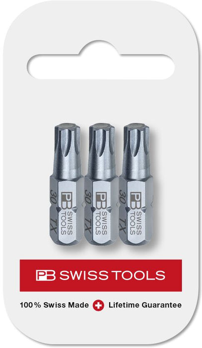 PB Swiss PrecisionBit Shape E 6.3 Torx TX30 3 Piece in Skin Pack