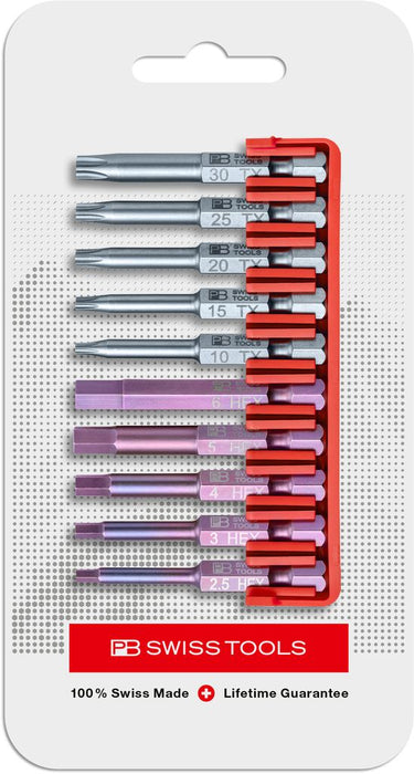 PB Swiss E6 704 CN PrecisionBits E6 Set in BitBlock 10 Pce Hex/Torx