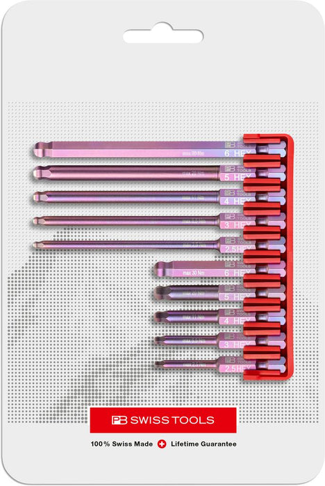 PB Swiss E6 714 CN PrecisionBits E6 Set in BitBlock 10 Pce Hex Ball Point