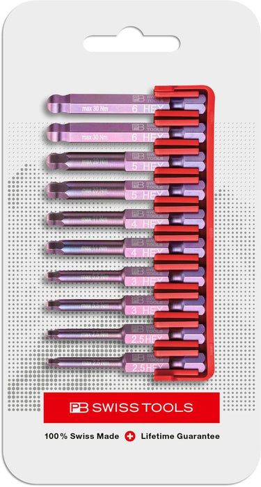 PB Swiss E6 715 CN PrecisionBits E6 Set in BitBlock 10 Pce Hex Ball Point