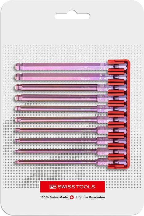 PB Swiss E6L 715 CN Hex Ball Point PrecisionBits Set in BitBlock 10 Pce