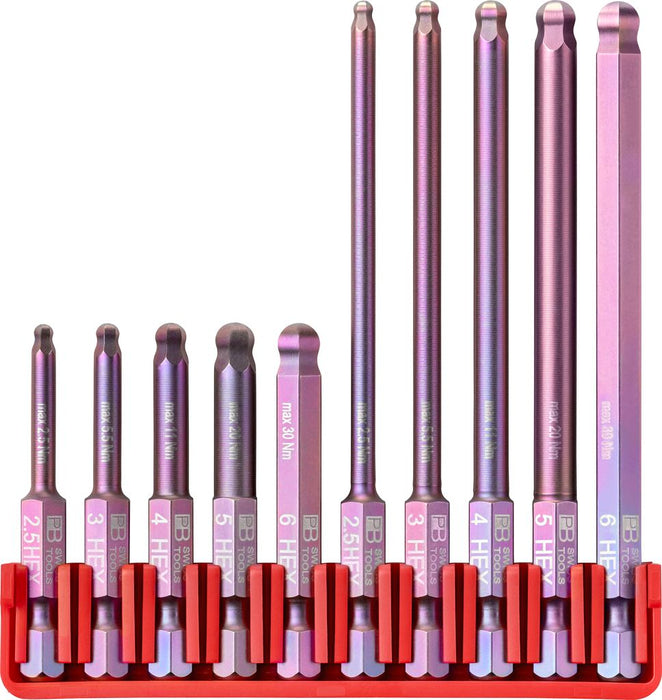 PB Swiss E6 714 CN PrecisionBits E6 Set in BitBlock 10 Pce Hex Ball Point