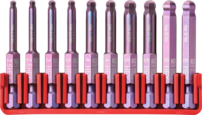 PB Swiss E6 715 CN PrecisionBits E6 Set in BitBlock 10 Pce Hex Ball Point