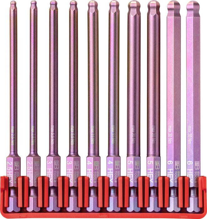PB Swiss E6L 715 CN Hex Ball Point PrecisionBits Set in BitBlock 10 Pce