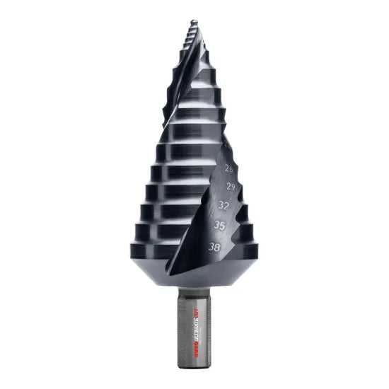 Ruko Ultimatecut Step Drill Set HSSE-Co 5 RUnaTEC Spiral Fluted with Flowstep Tip 9-38mm