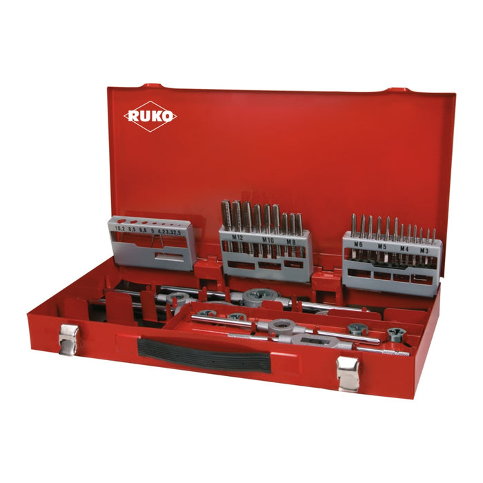 RUKO 37-piece Set of Thread-Cutting Tools HSS in Steel Case
