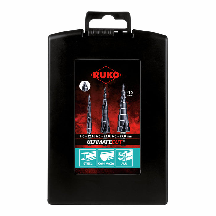 Ruko UltimateCut Multidrill Set HSS RUnaTEC with FLOWSTEP® Tip 3 Piece