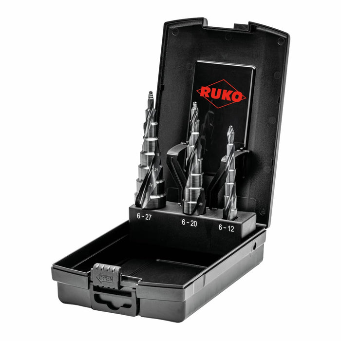 Ruko UltimateCut Multidrill Set HSS RUnaTEC with FLOWSTEP® Tip 3 Piece
