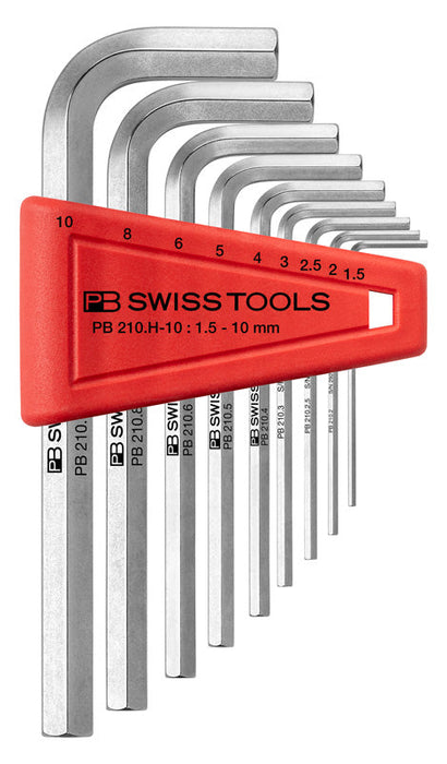 PB Swiss 9 Pce Metric Hexagon Key L-Wrench Set in Blister Pack (1.5-10mm)
